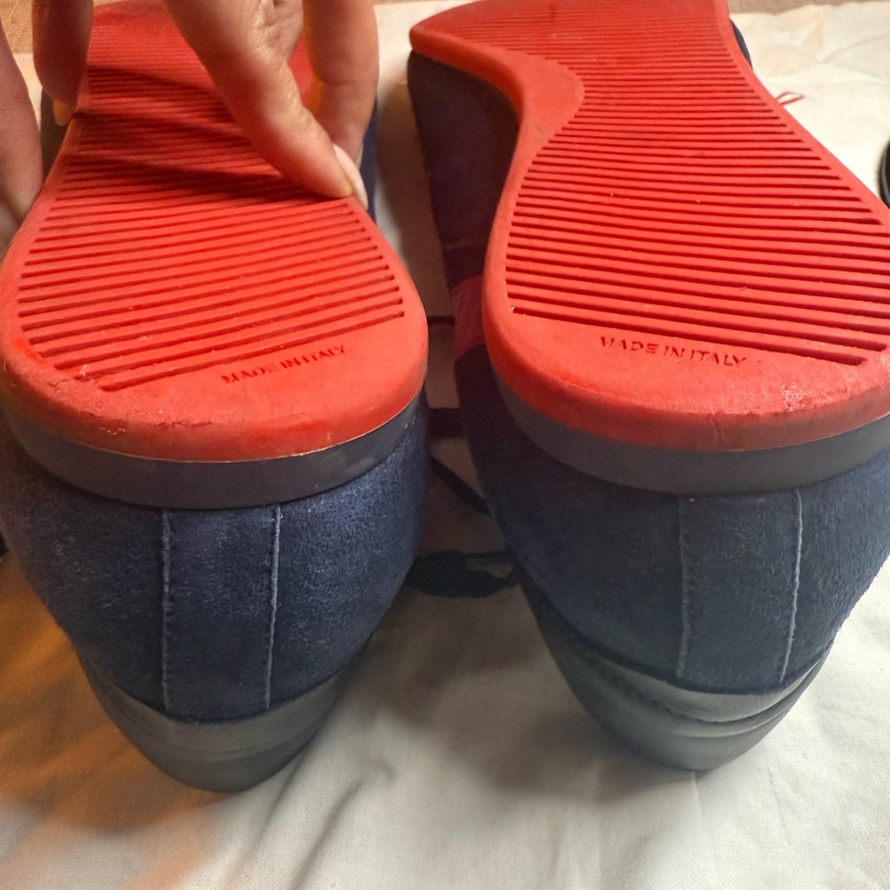 Christian Louboutin Men’s Suede Sneakers – Navy/Red – CL Paris - Picture 5 of 7